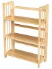 3-Shelf Folding Storage Shelves Bookcase in Walnut Wood Finish