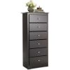 Modern White 6 Drawer Tall Wood Dresser Chest