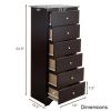 Modern White 6 Drawer Tall Wood Dresser Chest