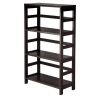 3-Shelf Folding Storage Shelves Bookcase in Walnut Wood Finish