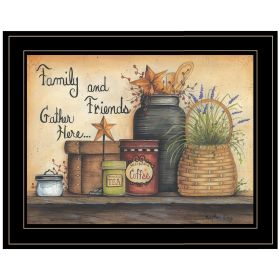 "Family and Friends" By Mary June, Ready to Hang Framed Print, Black Frame
