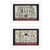 "Hot Bath" 2-Piece Vignette By Linda Spivey, White Frame