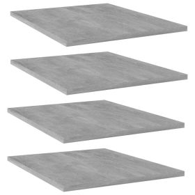 Bookshelf Boards 4 pcs Concrete Gray 15.7"x19.7"x0.6" Engineered Wood