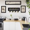 "Kitchen Collection IV" 4-Piece Vignette with 1-(7Pegs) Mug Rack, Black Frame