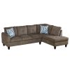 Brown Corduroy Living Room Sofa Set B